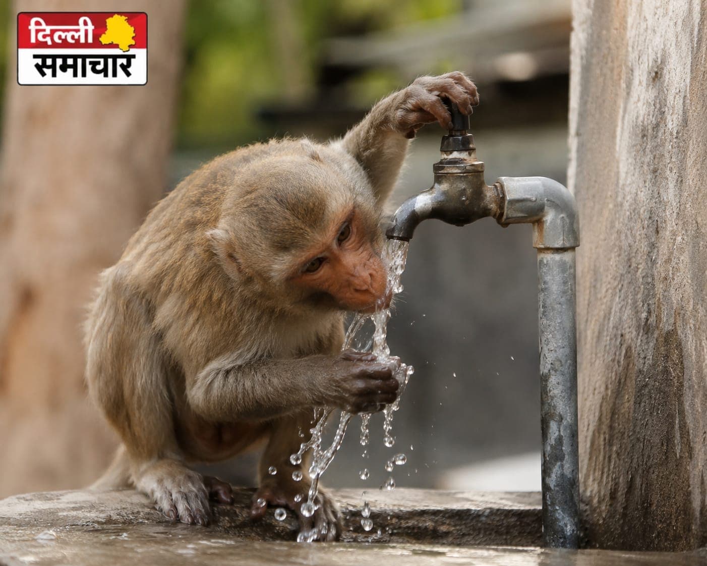 Viral Video : 'पानी बचाओ' का ऐसा संदेश पहले नहीं देखा होगा, बंदर का वीडियो हुआ वायरल