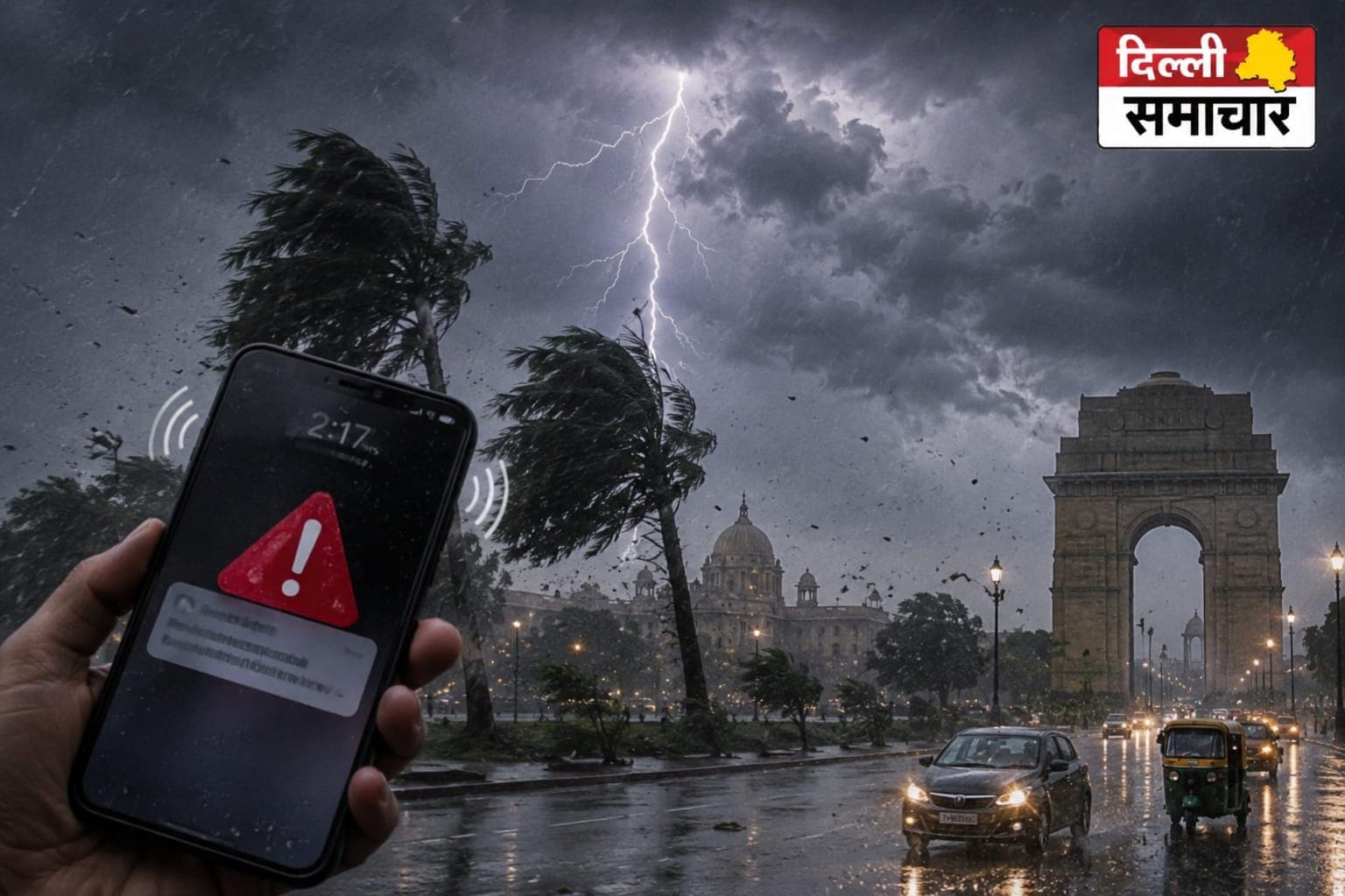 Weather : "रातभर बजता रहा मोबाइल, तूफान से पहले अलर्ट ने मचाई हलचल... दिल्ली-NCR में मौसम का हाई अलर्ट!"