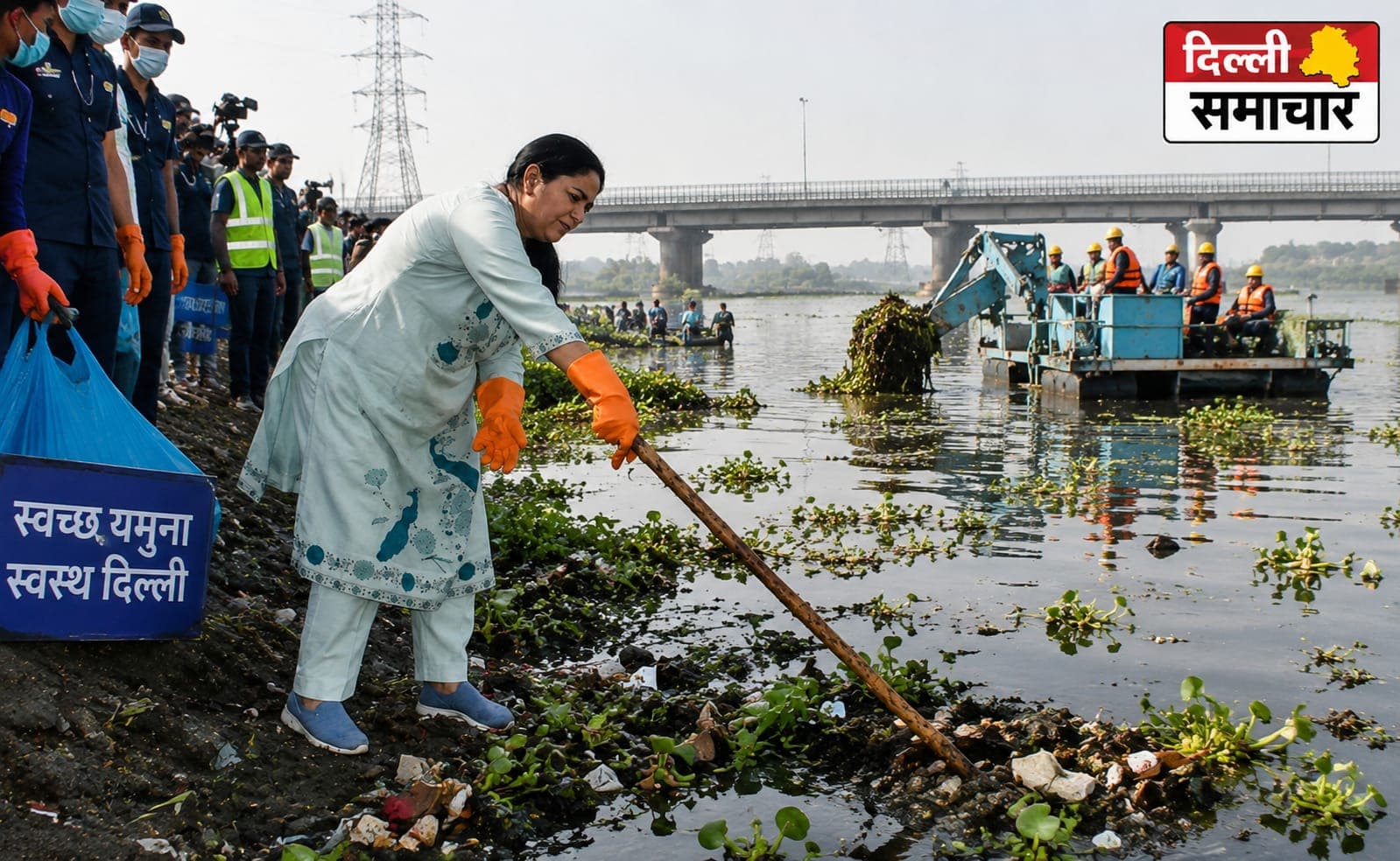 Delhi : यमुना सफाई के लिए मैदान में उतरीं मुख्यमंत्री रेखा गुप्ता, 28 घाटों पर चला मेगा अभियान