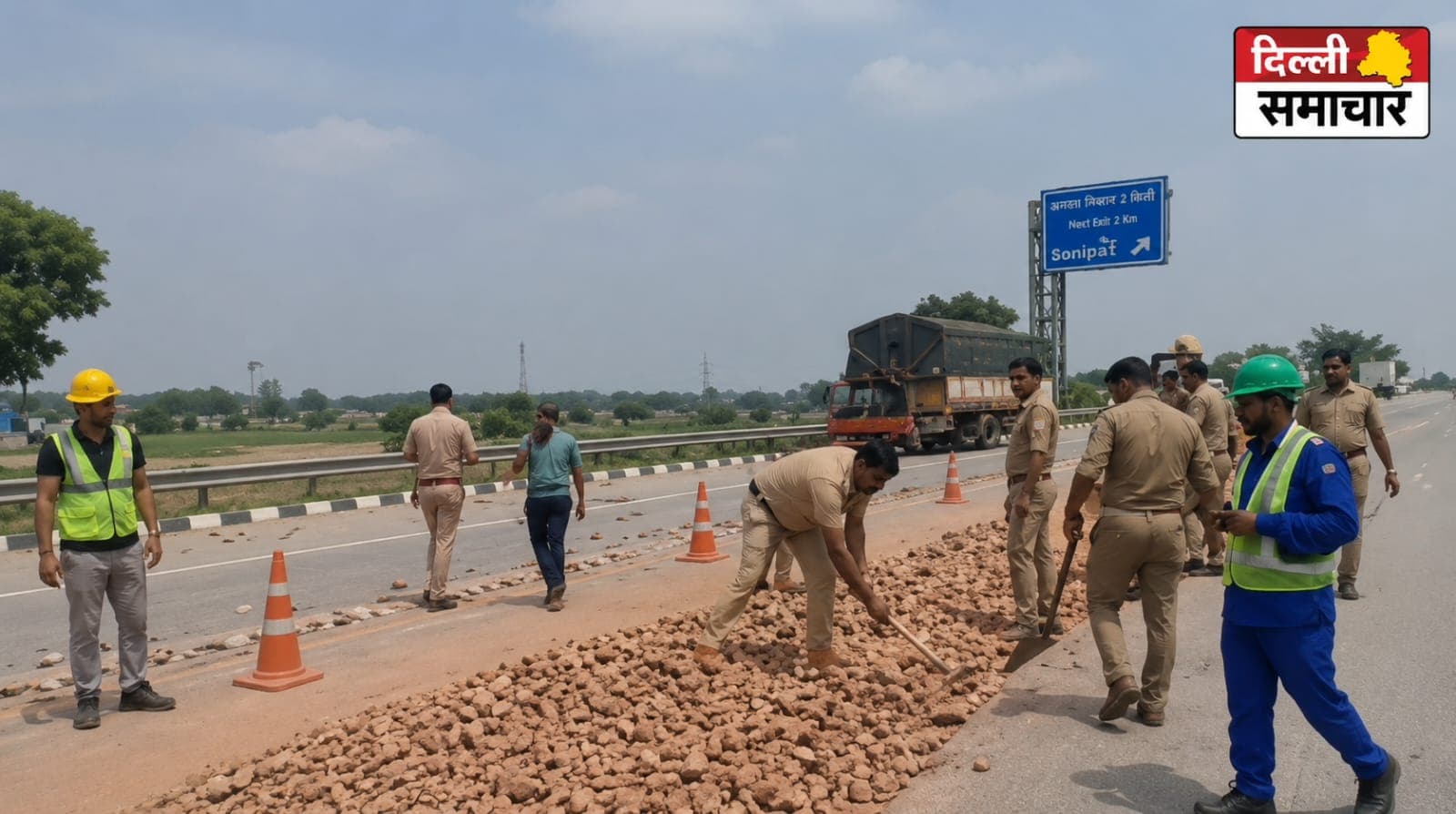 Greater Noida : ईस्टर्न पेरिफेरल एक्सप्रेसवे पर आरटीओ के डर से चालकों ने सड़क पर फेंके भारी पत्थर; दर्जनों वाहन हुए पंचर