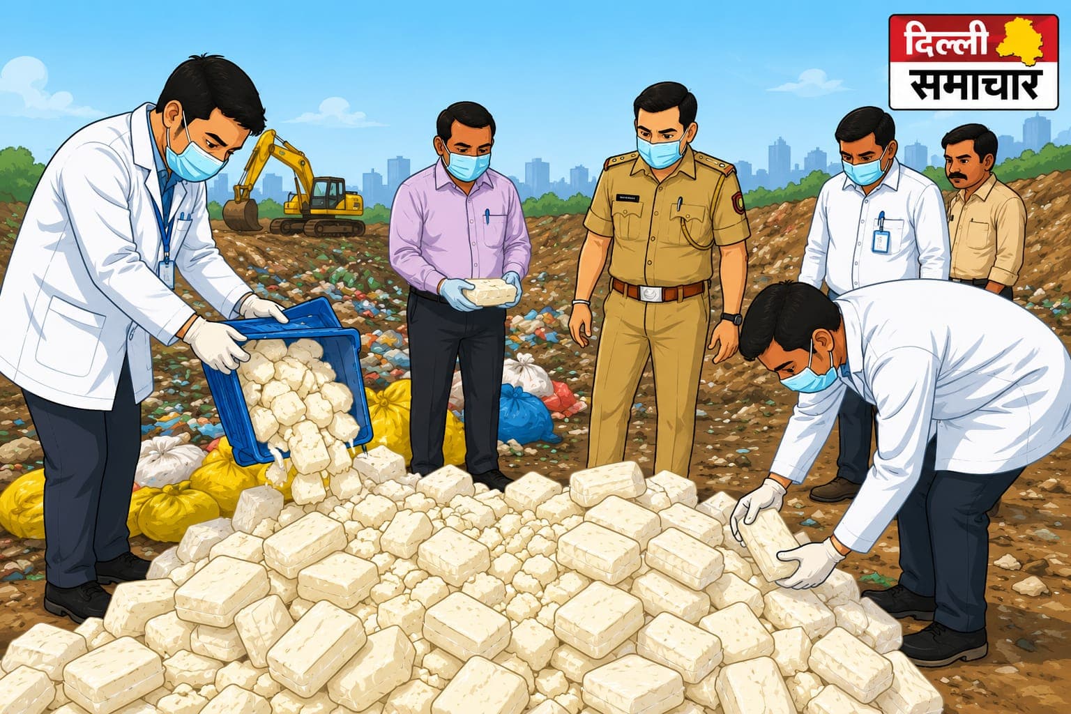 नोएडा में खाद्य विभाग का बड़ा एक्शन, 300 किलो संदिग्ध पनीर नष्ट; 5 नमूने जांच के लिए लैब भेजे