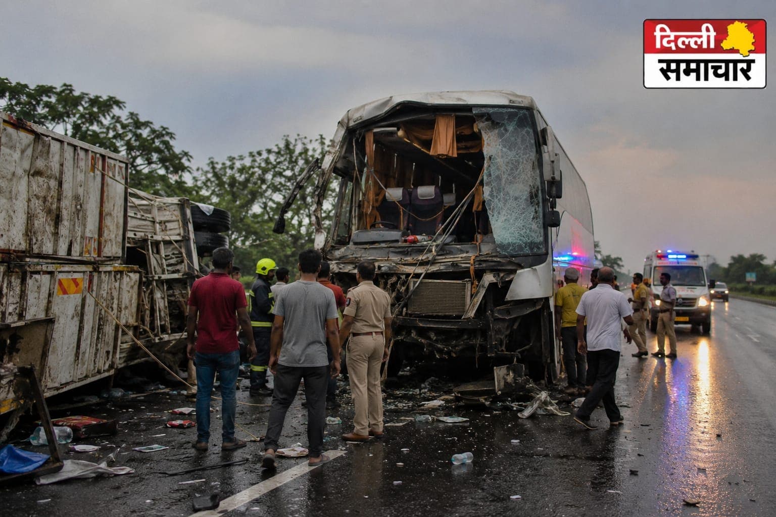 UP : मथुरा में यमुना एक्सप्रेसवे पर भीषण सड़क हादसा, 4 की मौत, 20 घायल
