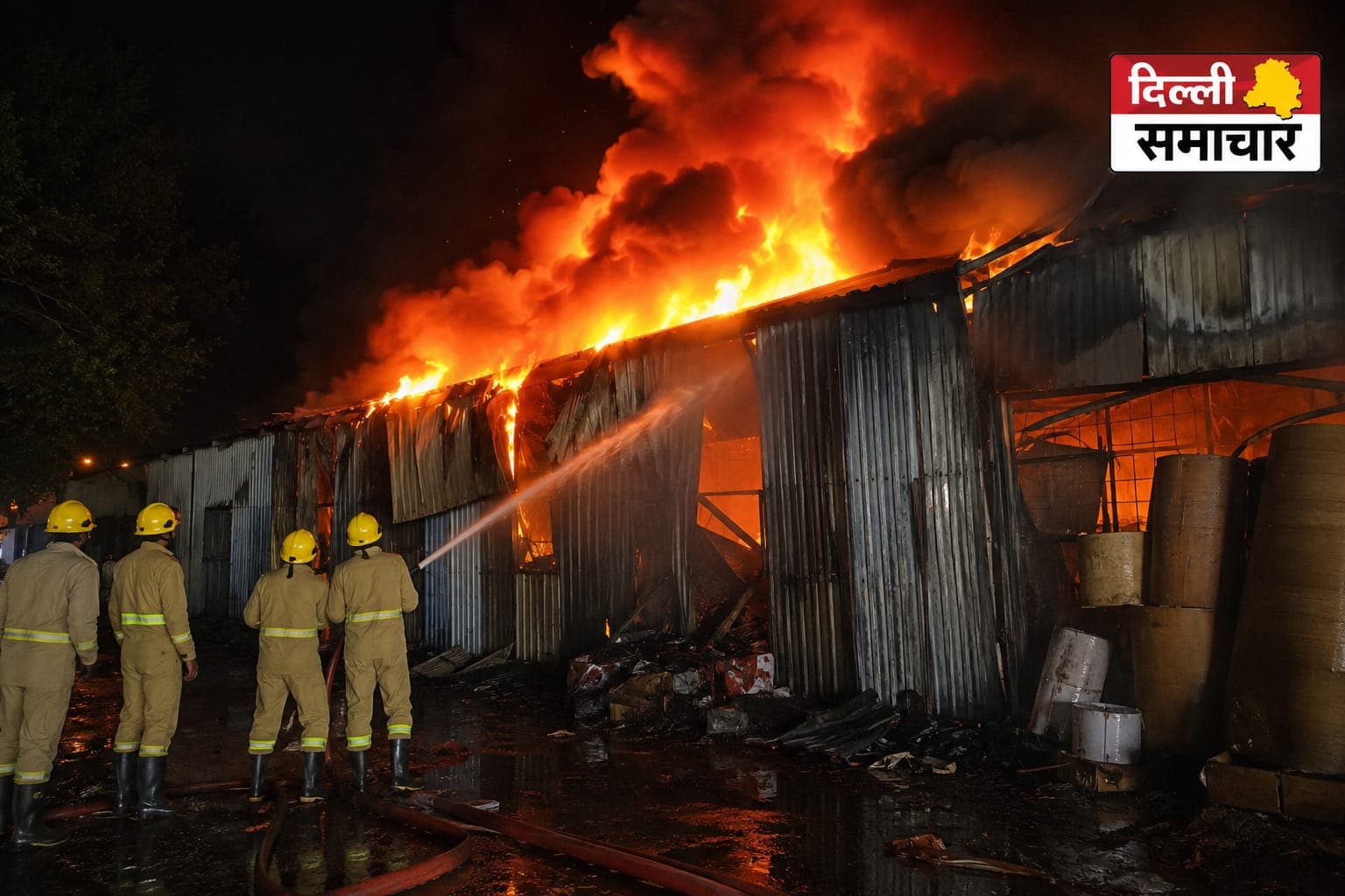 Fire : दिल्ली के अलीपुर मे दो गोदामो में लगी भीषण आग, मची अफरा-तफरी