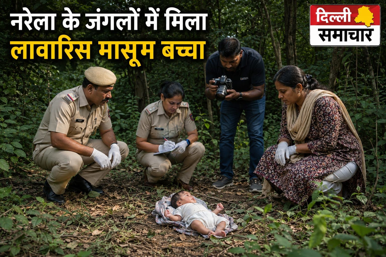 Delhi : नरेला के जंगल में मिला लावारिस मासूम बच्चा, महिला की सूझबूझ और पुलिस की तत्परता से बची जान