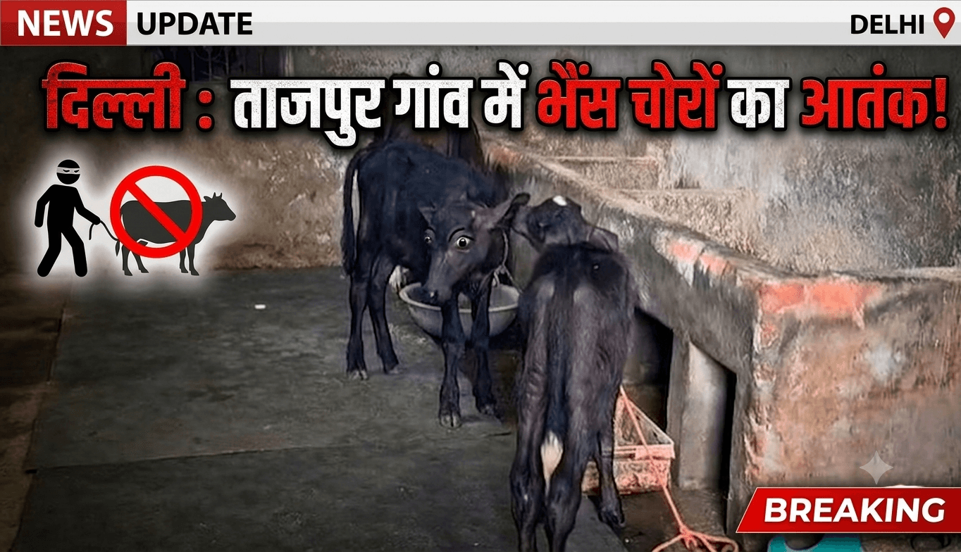 दिल्ली में भैंस चोरों का आतंक! ताजपुर गांव में रात के अंधेरे में 3-4 भैंस चोरी