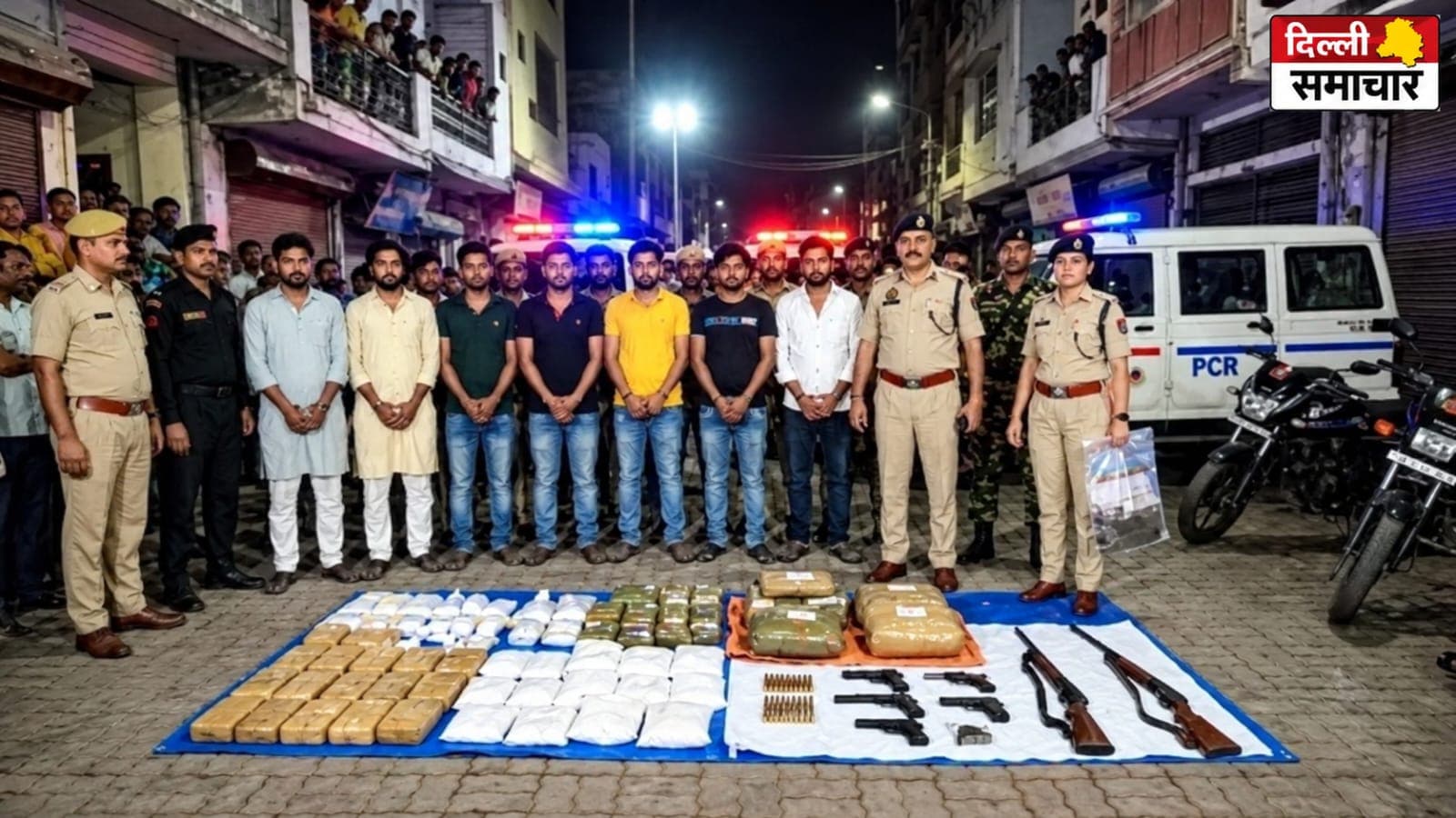 Delhi : ऑपरेशन छापामारी चक्रव्यूह: रोहिणी पुलिस ने 10 बदमाशों को दबोचा, भारी मात्रा में नशा और असलहा बरामद
